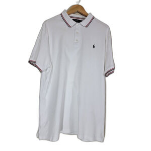 Ralph Lauren Custom Slim Fit Men's White Polo Shirt - XL
